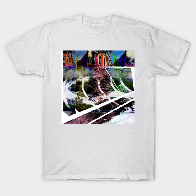 mazatlan street dreams in ecopop architectural collage art T-Shirt by jorge_lebeau